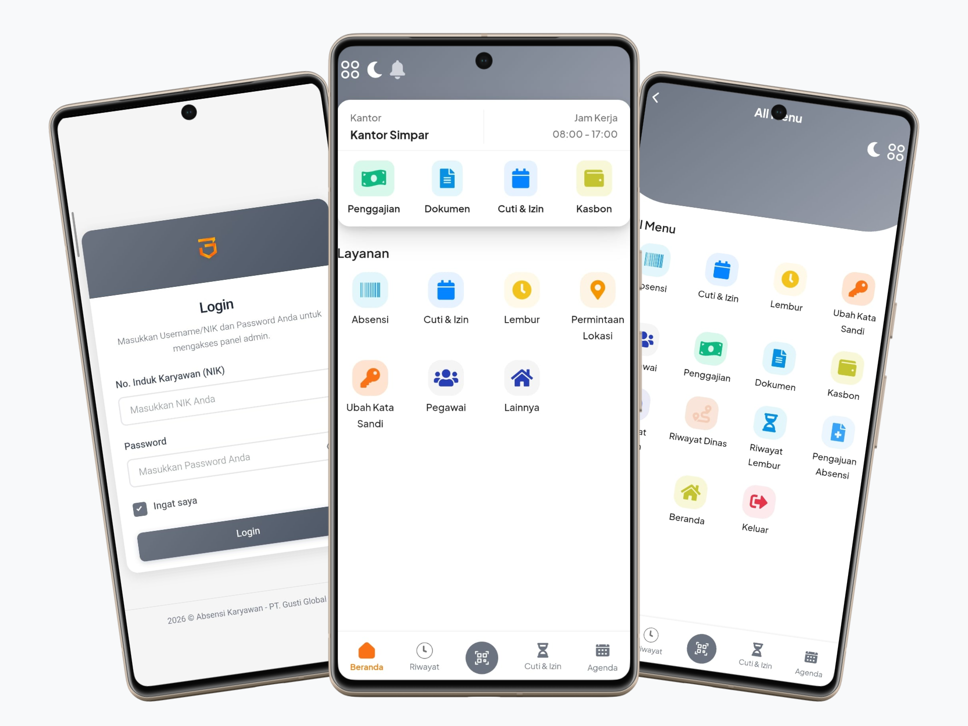 Simtek Attendance App Mockup